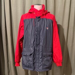 Fila Red and Navy Windbreaker Jacket